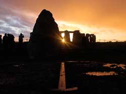 Winter solstice sunset. Free view from the National Trust feield next to Stonehenge.